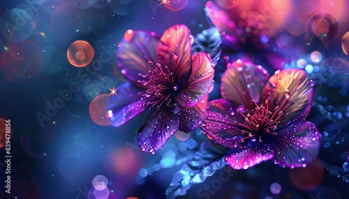 Psychedelic Bioluminescence: Dark Dramatic Floral Fusion in Ultra HD Realism