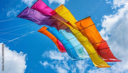 Seven Vibrant Kites Soaring at the Southsea International Kite Festival photo