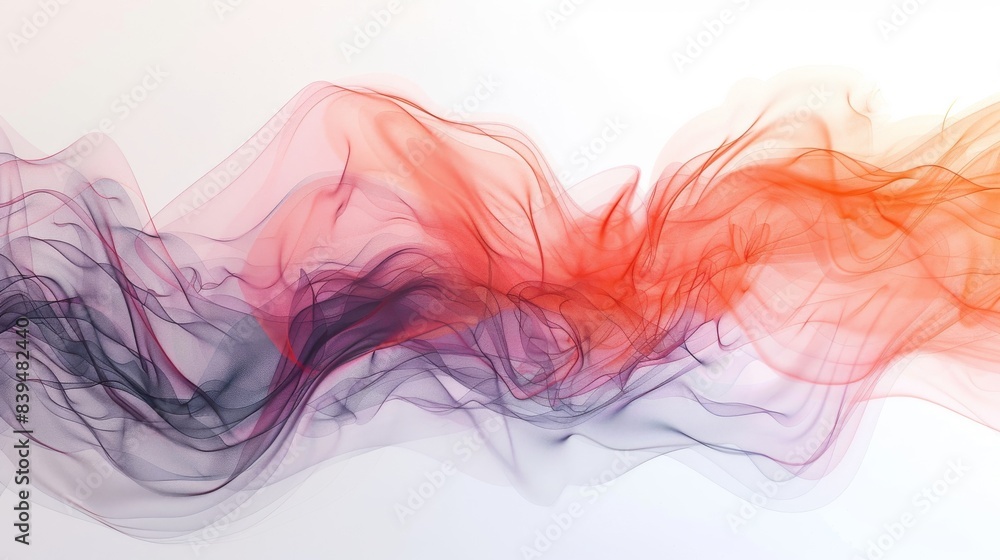 Abstract energy fibers forming a wave pattern on a white background Abstract energy fibers forming a wave pattern on a white background