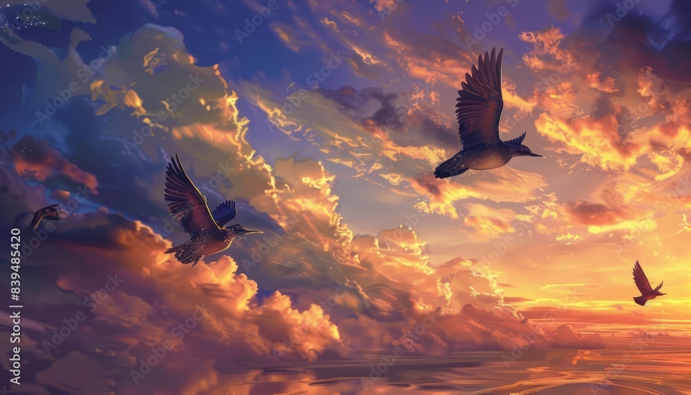 Obraz premium Majestic Flight: The Beauty of Birds in the Sky