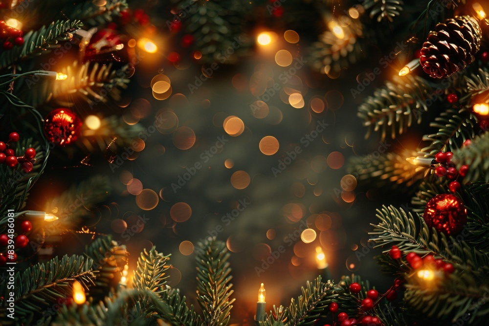 Wreath with lights and pine cones Wreath with lights and pine cones