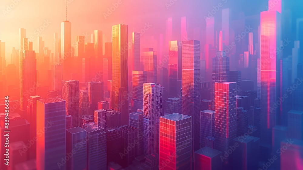 Abstract Cityscape with Vibrant Colors and Modern Design Abstract Cityscape with Vibrant Colors and Modern Design