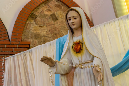 Принти на полотні Statue of the image of Our Lady of Fatima, mother of God in the Catholic religio