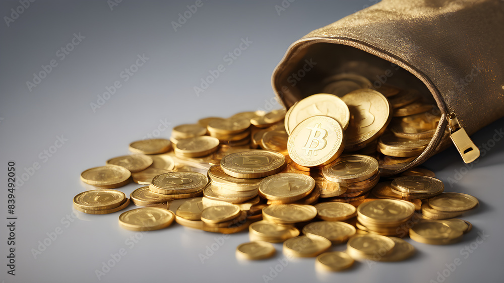 golden coins bag on transparent background golden coins bag on transparent background