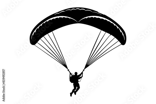 paraglider silhouette vector illustration