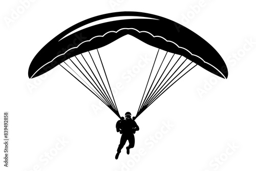 paraglider silhouette vector illustration