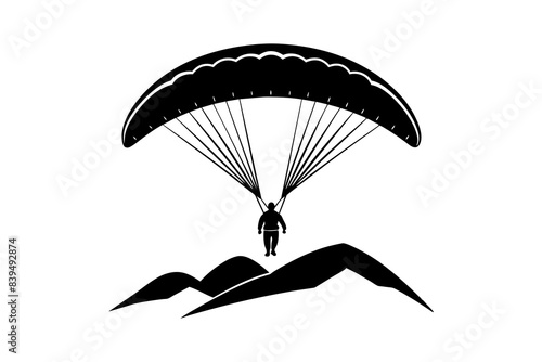 paraglider silhouette vector illustration