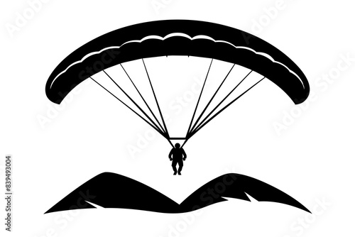 paraglider silhouette vector illustration