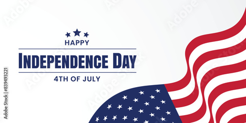 Happy 4th of July, independence day of USA. greeting card, background, banner american national flag. Vector illustration