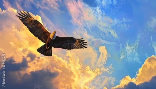 Graceful Black Kite Soaring in the Blue Sky - AR 7:4