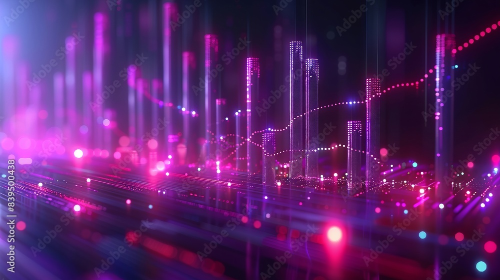 Abstract glowing purple and pink data visualization Abstract glowing purple and pink data visualization