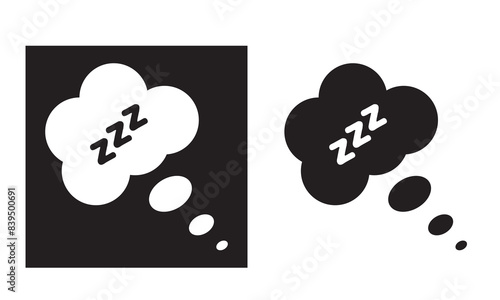 Sleepy zzz icon set. Vector EPS 10. isolated on white background.