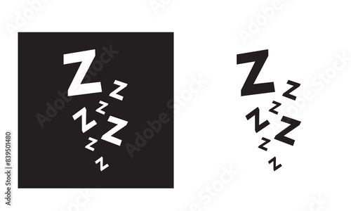 Sleepy zzz icon set. Vector EPS 10. isolated on white background.