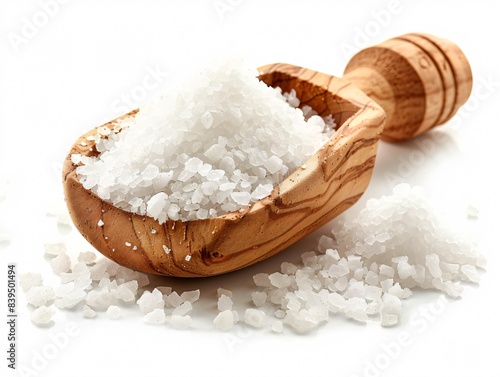 Wooden spoon salt white