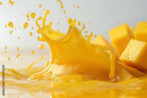 Orange juice poured on mango