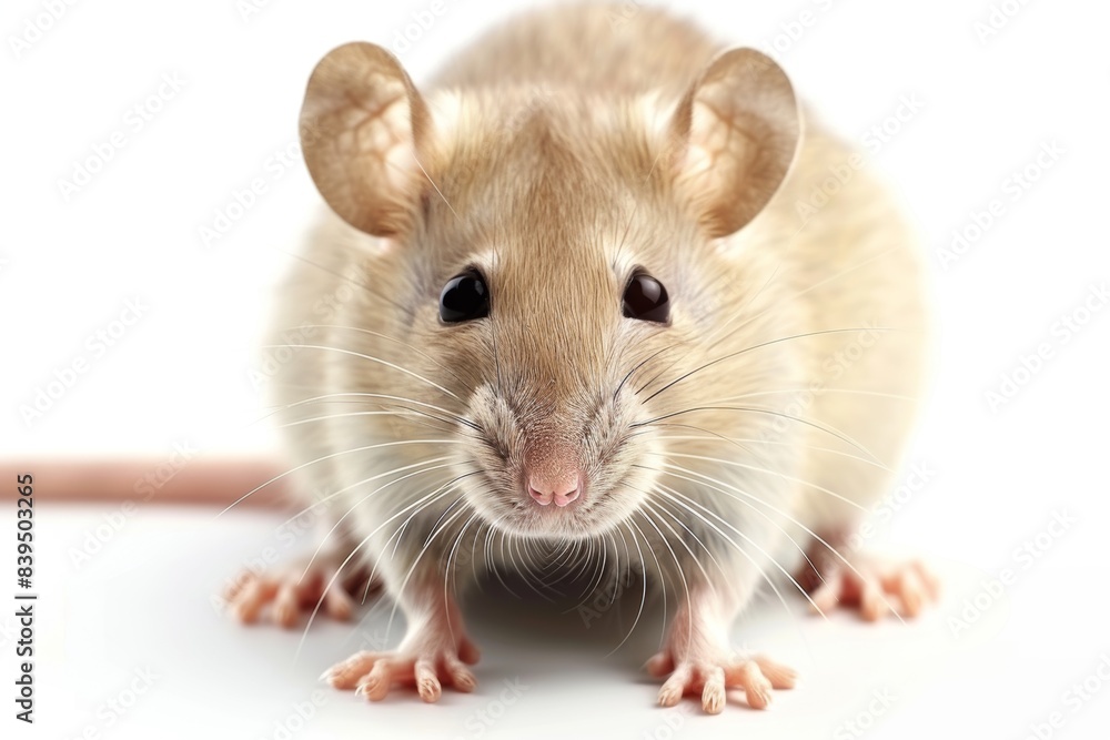 Rat on a white background. Wild animal. Experimental animal. Rat on a white background. Wild animal. Experimental animal.