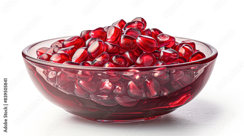 A bowl of red fruit with a white background A bowl of red fruit with a white background