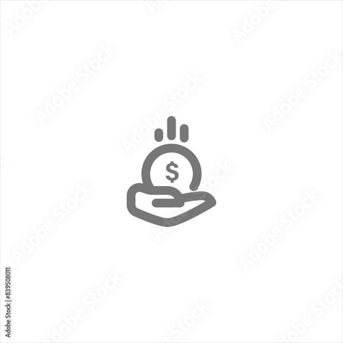Income icon outline vector design