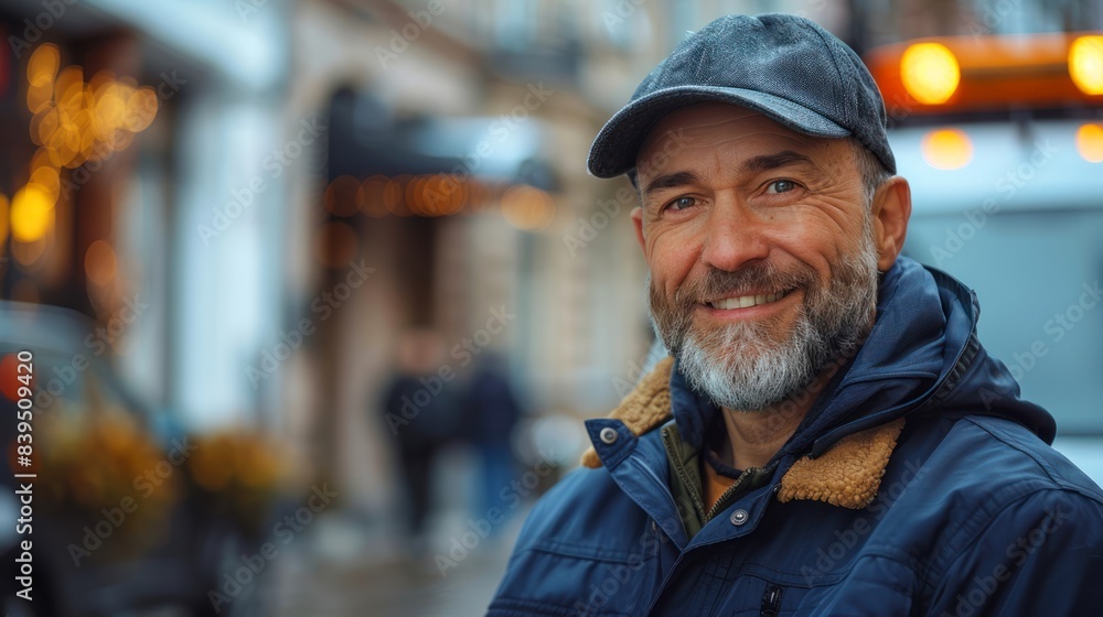 Photo portrait of a smiley deliveryman Photo portrait of a smiley deliveryman