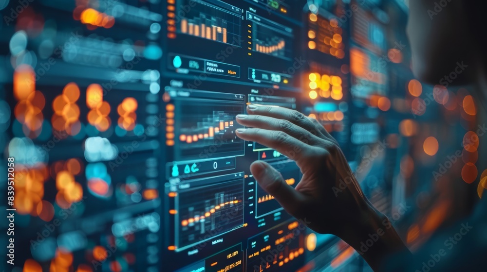 Close-up of hands analyzing financial graphs and charts with digital data overlay Business intelligence and analytics concept Close-up of hands analyzing financial graphs and charts with digital data overlay Business intelligence and analytics concept