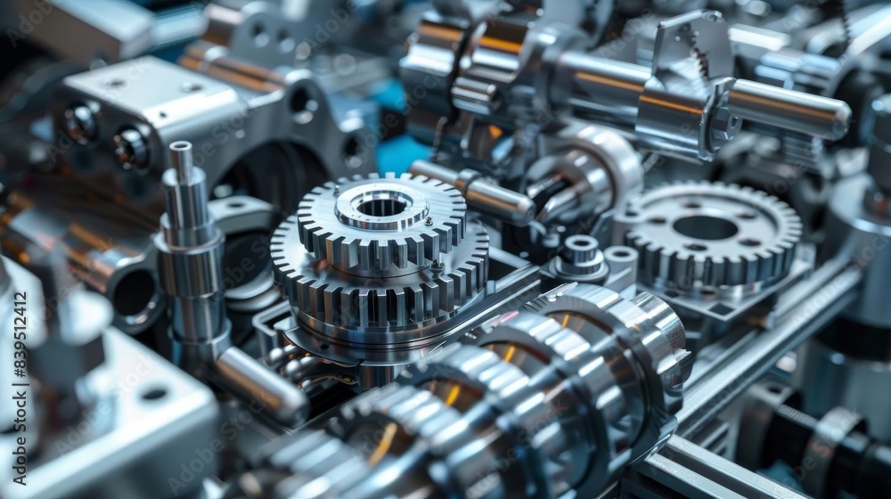 An industrial machine with many gears and cogs. An industrial machine with many gears and cogs.