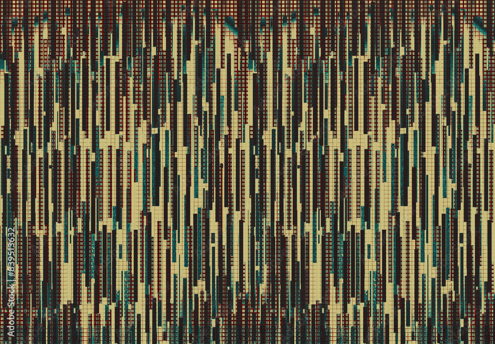 Fototapeta premium Vertical stripe abstract pattern background with halftone effect in muted colors