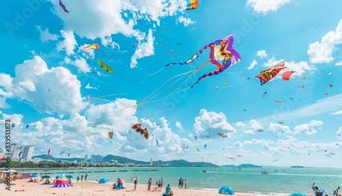 Colorful Delight: Pattaya Kite Festival 2021 Draws Tourists to Chonburi Beach photo