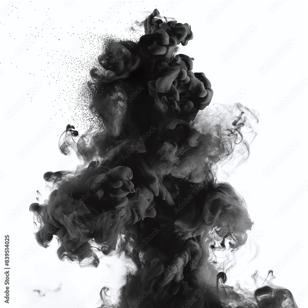 Abstract shapes created with smoke or ink on white background Abstract shapes created with smoke or ink on white background