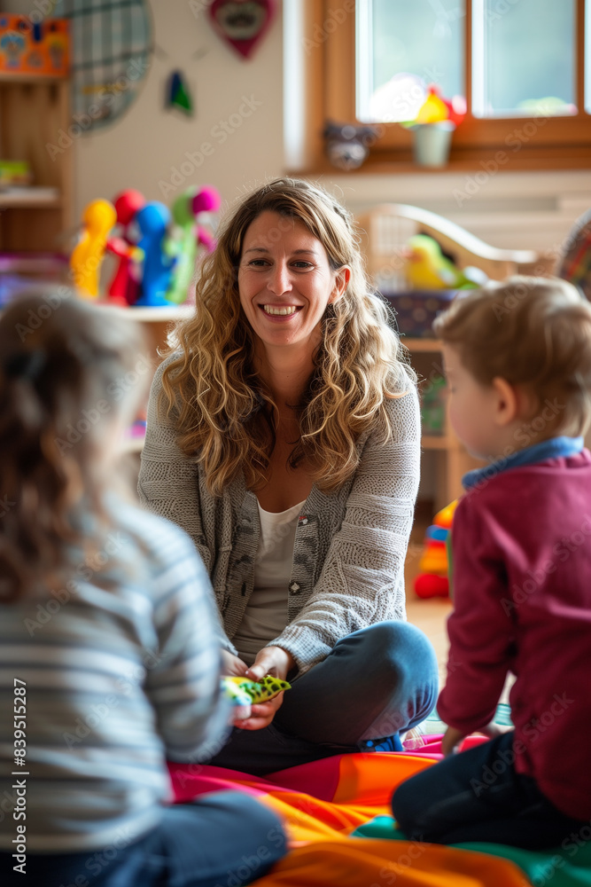 Therapist facilitating a play therapy session to help children process ...