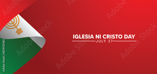 Iglesia ni Cristo Day 27 july waving vector background