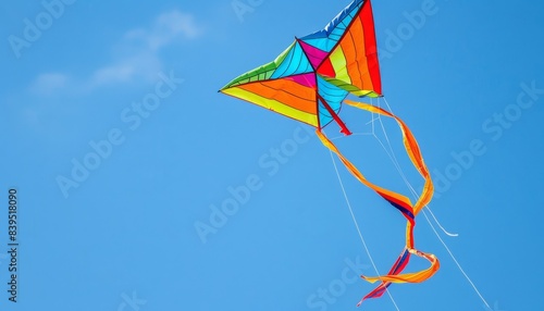 Vibrant Kite Soaring High Against a Brilliant Blue Sky - AR 7:4