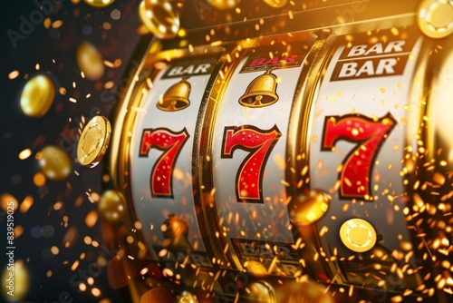 Golden slot machine wins the jackpot