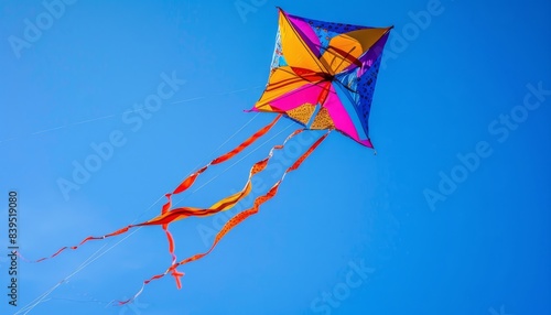 Dancing in the Blue Sky: The Colorful Kite with Long Tails