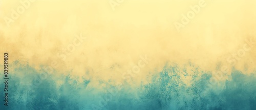 Abstract watercolor background with a gradient blend of turquoise and yellow hues, perfect for artistic design, web, and print projects.