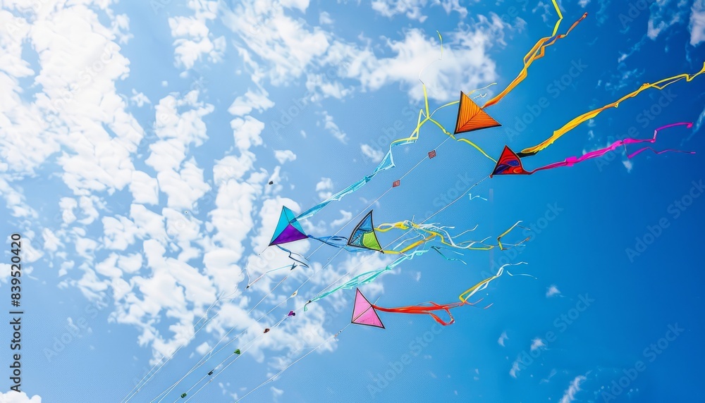 Vibrant Kites Soaring in the Azure Sky - AR 7:4 Vibrant Kites Soaring in the Azure Sky - AR 7:4