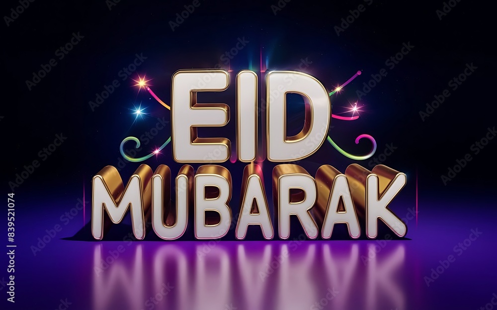 Eid Mubarak typography, celebration design Generative AI Eid Mubarak typography, celebration design Generative AI