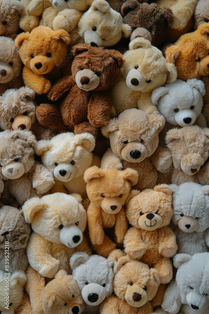 A tightly packed collection of small teddy bears in various colors and poses, filling the entire frame. The bears come in shades of brown, white, and pastel colors. A tightly packed collection of small teddy bears in various colors and poses, filling the entire frame. The bears come in shades of brown, white, and pastel colors.