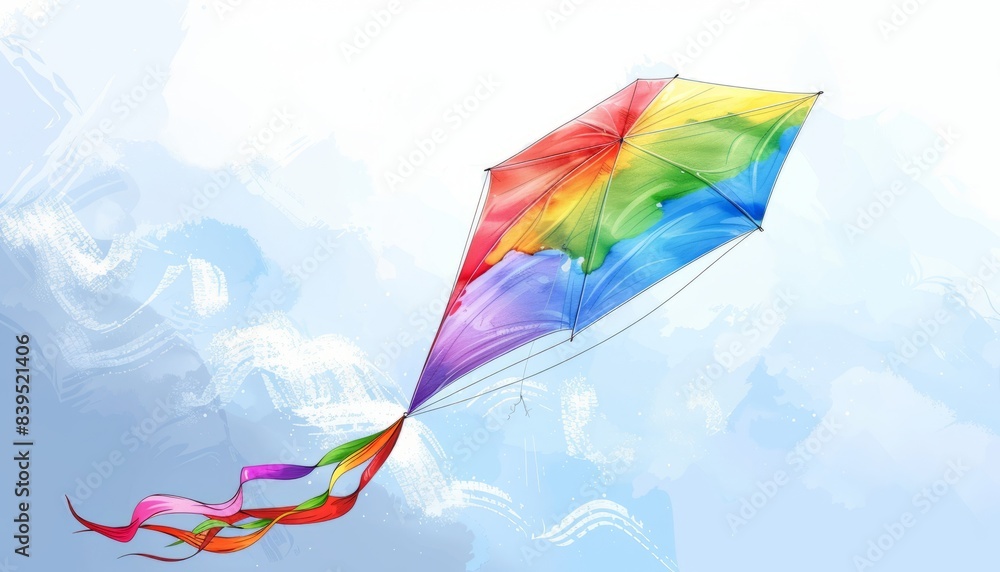 Kite of Joy: A Vibrant Rainbow Soaring in the Sky Kite of Joy: A Vibrant Rainbow Soaring in the Sky