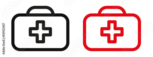 First aid box icon mark in filled style