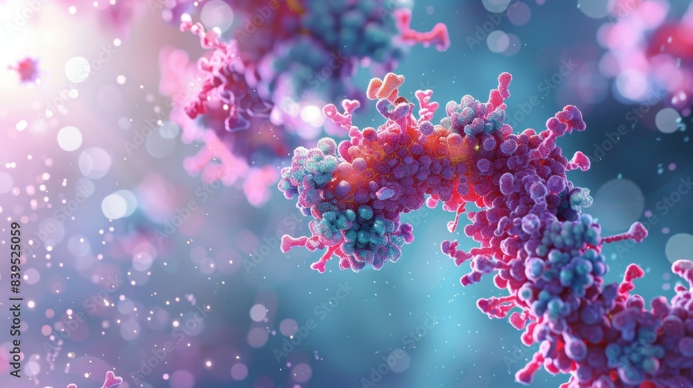 A 3D rendering of a Tcell receptor complex highlighting the flexible surface loops that enable antigen recognition A 3D rendering of a Tcell receptor complex highlighting the flexible surface loops that enable antigen recognition