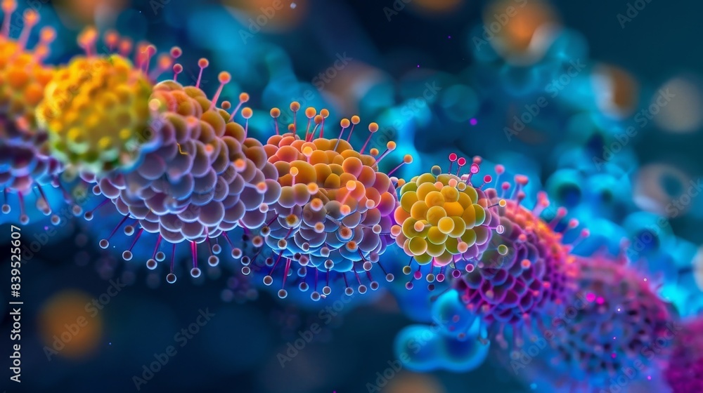 Magnified view of proton pumps working in tandem creating a gradient of protons across the membrane Magnified view of proton pumps working in tandem creating a gradient of protons across the membrane