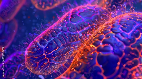 A scan of the mitochondrial matrix the central compartment where the citric acid cycle occurs highlighting the presence of enzymes and molecules involved in cellular respiration