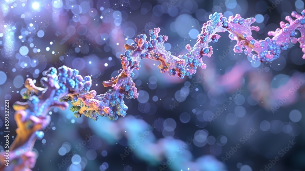 Two DNA strands being replicated simultaneously with polymerase enzymes creating new complementary strands Two DNA strands being replicated simultaneously with polymerase enzymes creating new complementary strands