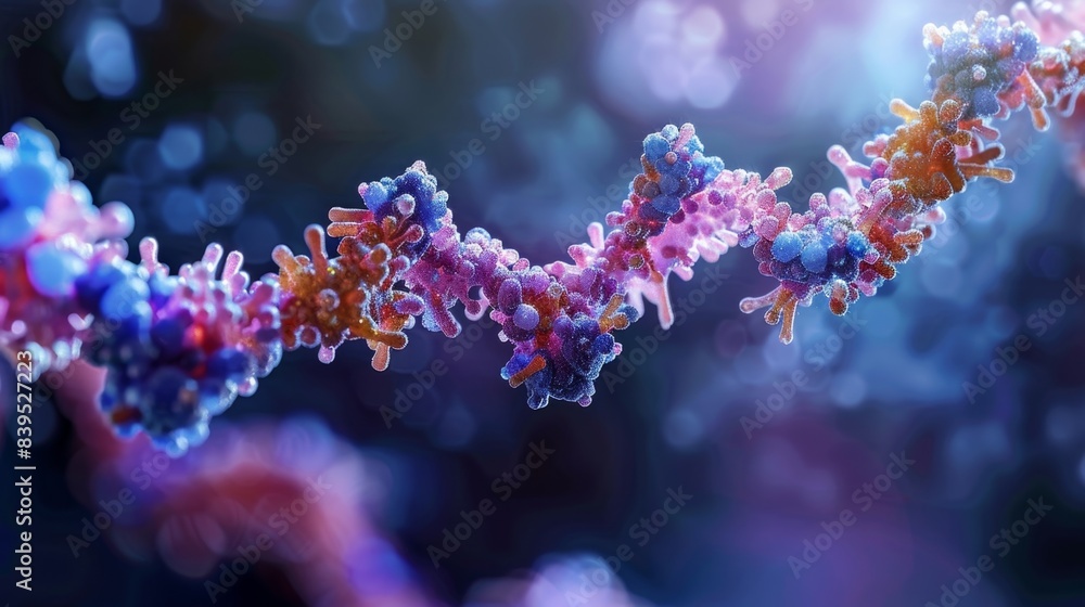 A microscopic view of the replication fork where DNA is being un and replicated A microscopic view of the replication fork where DNA is being un and replicated