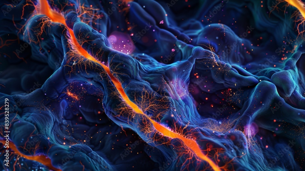 An immunofluorescence image of tight junctions in epithelial tissue with specific antibodies labeling the different components of these junctions An immunofluorescence image of tight junctions in epithelial tissue with specific antibodies labeling the different components of these junctions