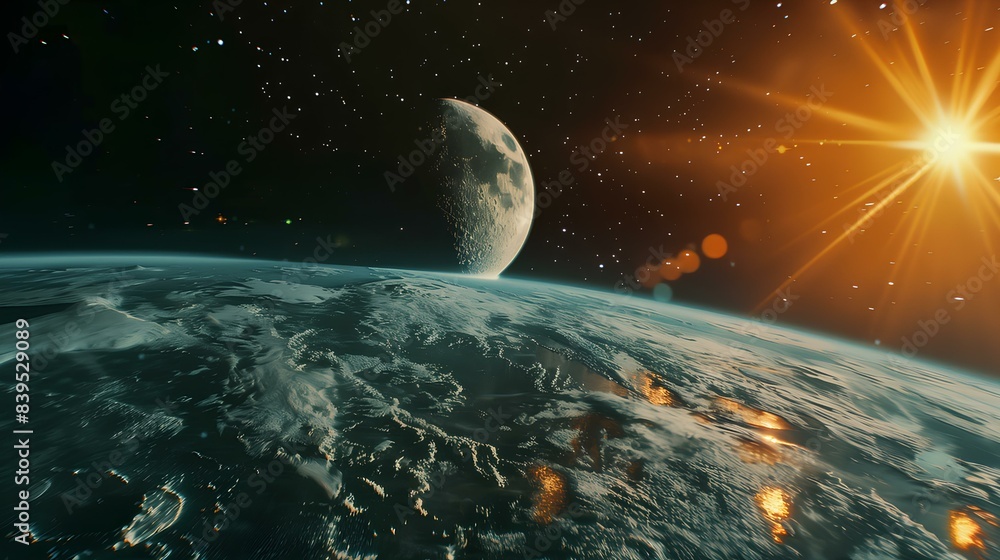 Obraz premium a sun rising over the earth