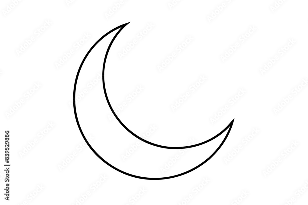 Islamic moon line art silhouette vector illustration Islamic moon line art silhouette vector illustration