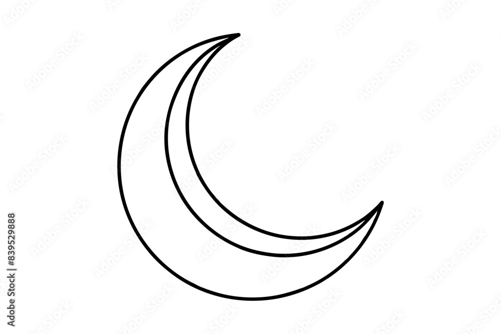 Islamic moon line art silhouette vector illustration Islamic moon line art silhouette vector illustration