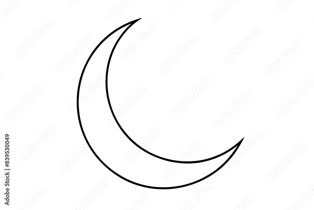 Islamic moon line art silhouette vector illustration Islamic moon line art silhouette vector illustration