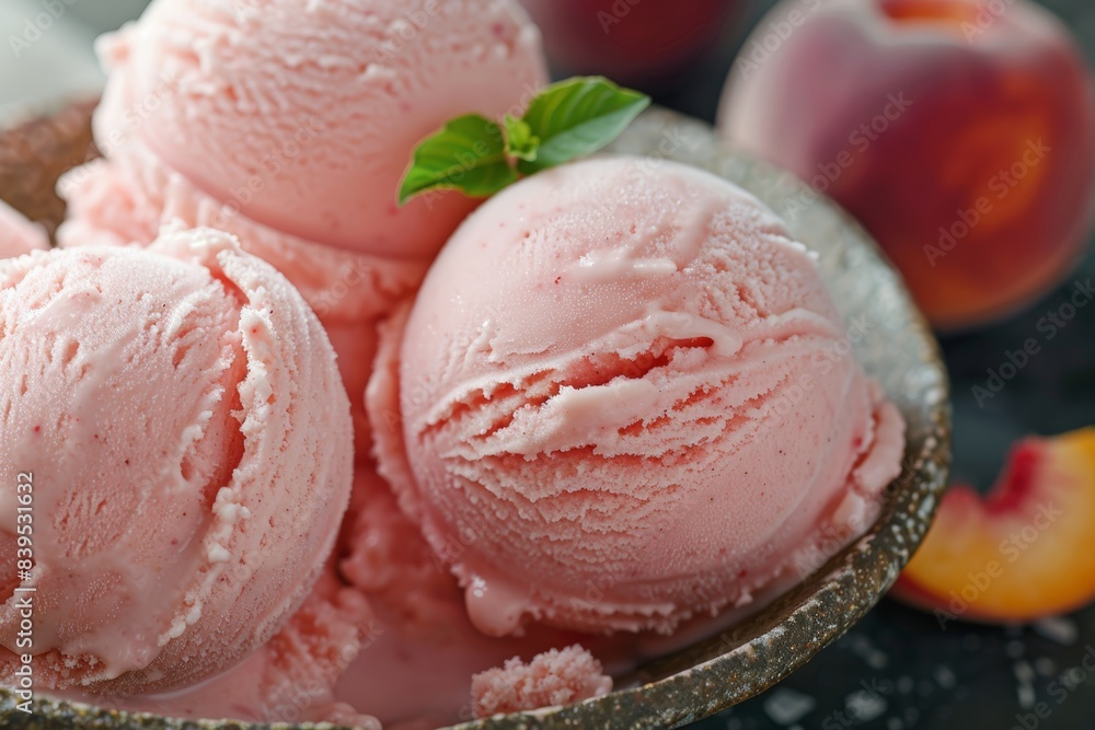 Peach ice cream food photo Peach ice cream food photo